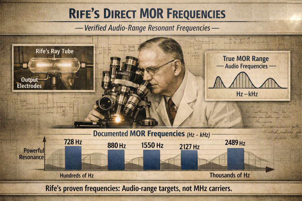 Rife’s Actual MOR Frequencies